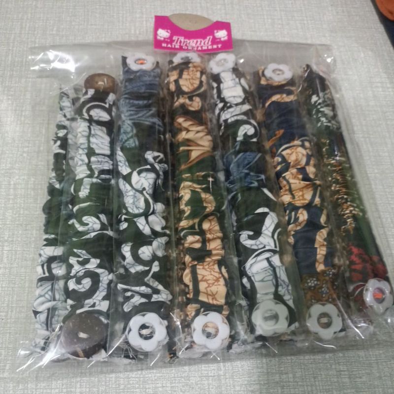 12pcs Tali masker motif batik