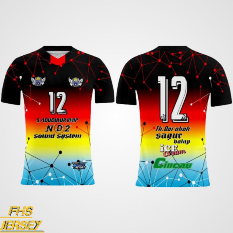 Kaos Jersey voli full printing pria wanita