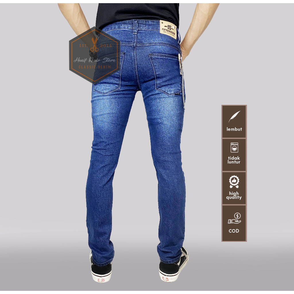 TERLARIS celana JEANS panjang cowo cowok pria slimfit/skinny murah dan grosir FIFTEEN DENIM