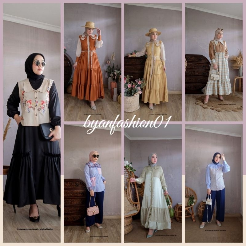 DRESS AISYAH NEW//MIDI STARLA BY AISYAH/AMARA BY AISYAH/MULAN BY AISYAH/PRINCESES SHIRTS BY AISYAH/A