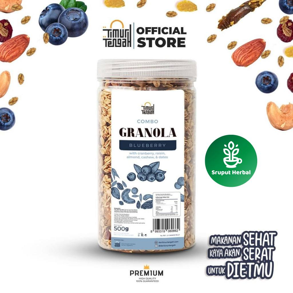 Timur Tengah Granola Rasa Dark Chocolate /Vanilla Honey/Blueberry 500 gr Sereal Makanan Sehat Sruput Herbal