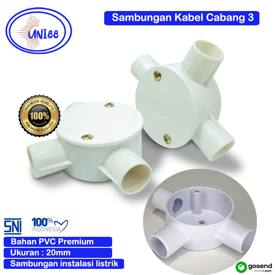 T Dus Tdus Listrik Sambungan Kabel Cabang 20mm Pipa Counduit Instalasi