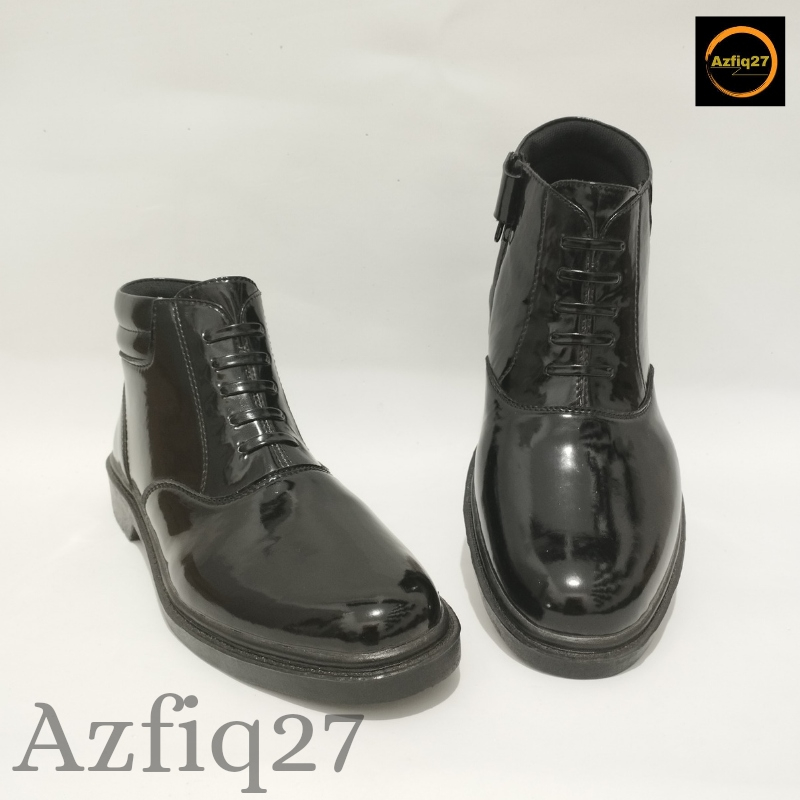 Sepatu Pdh Tni Polri Security Dinas Kantor Original Model Tali Mati Pengencang Resleting ykk Merek Azfiq27 #4