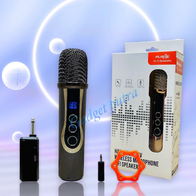 Mic wireless NT-668 with receiver 1mic/ single mic bluetooth multi michrophone wireles pengisian tipe charging