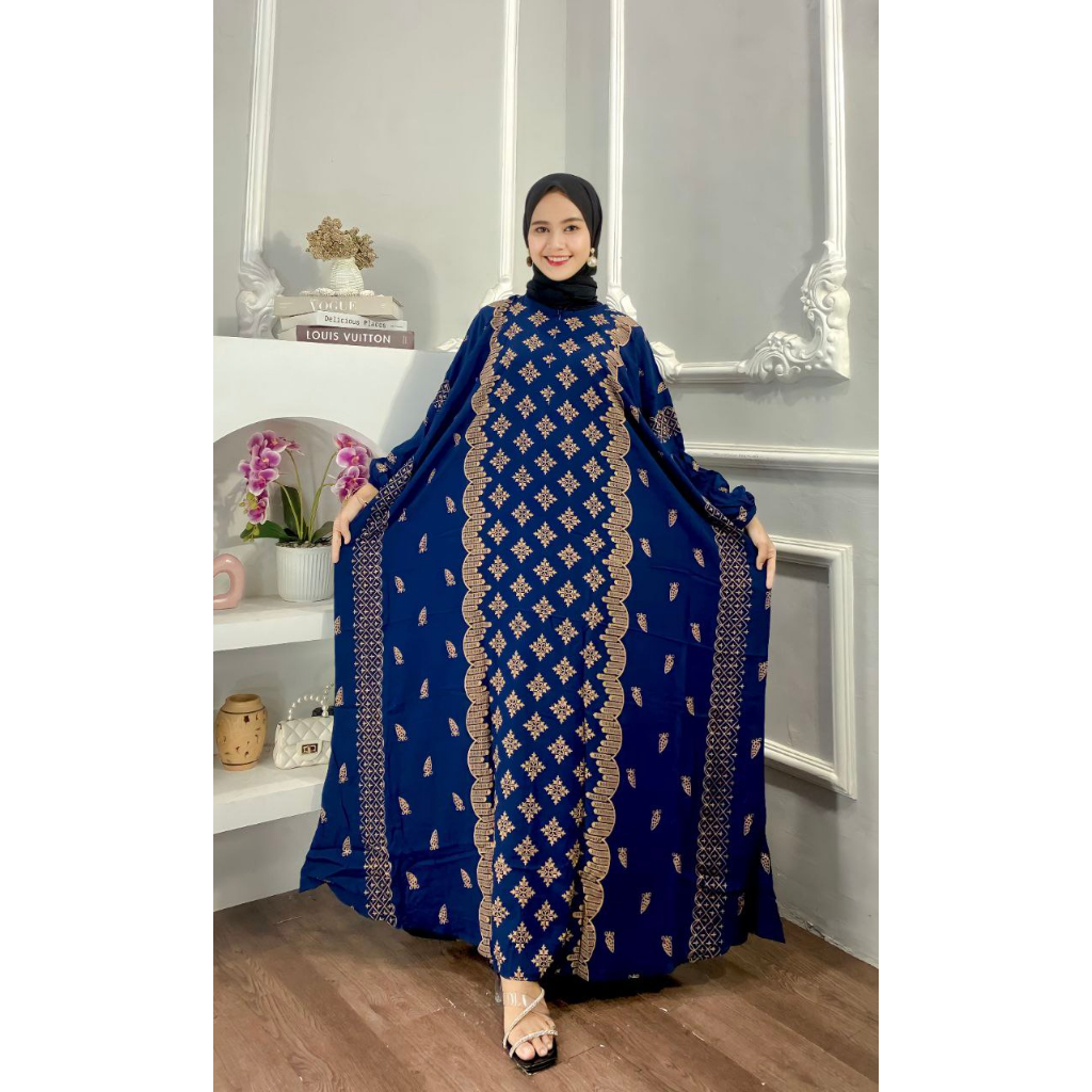 BEST SELLER KOTAK KAFTAN MOTIF TERBARU / GAMIS KAFTAN JUMBO BAHAN RAYON BUSUI LD 170