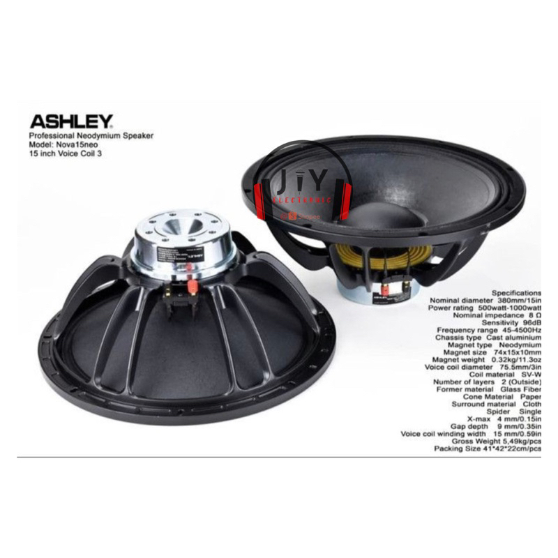 Speaker Neodymium Ashley 15 Inch Nova15Neo Nova 15Neo Original