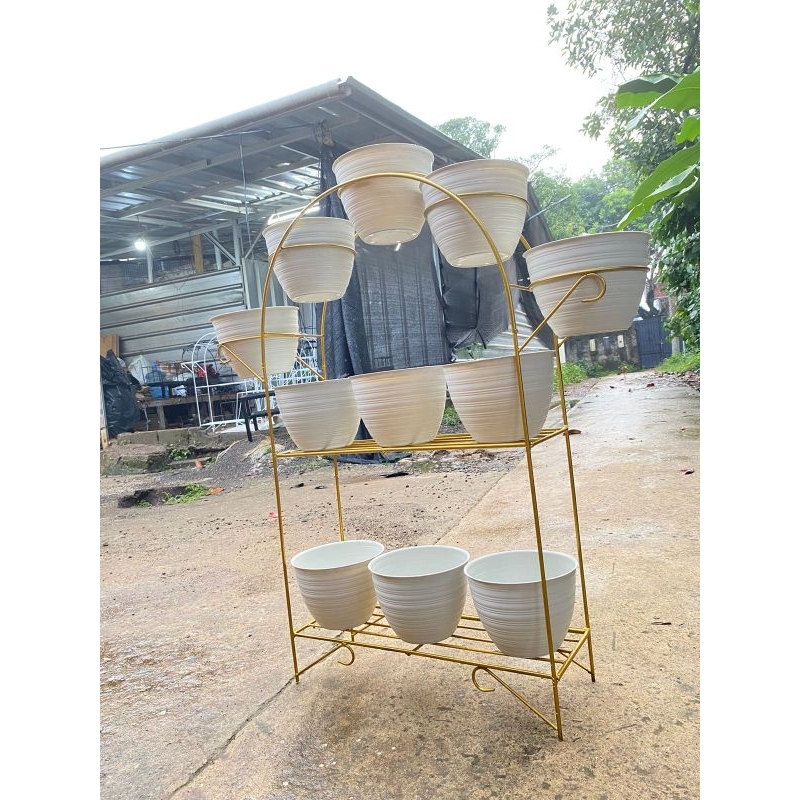 RK BESI TEBAL&BESAR 8 MM RAK BUNGA 11 DUDUKAN POT / RAK POT TANAMAN / RAK POT MEWAH / RAK POT MURAH