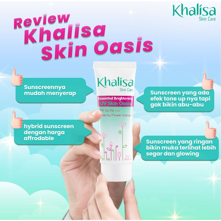 [BPOM] Khalisa Essential Brightening UV SPF50 Skin Oasis 40gr / Khalisa Sunscreen Wajah / Kalisa / Sun Block / MY MOM