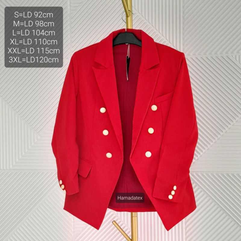 Blazer wanita jas wanita bahan formal semi formal model doublebreasted Blaser wanita formal semi for