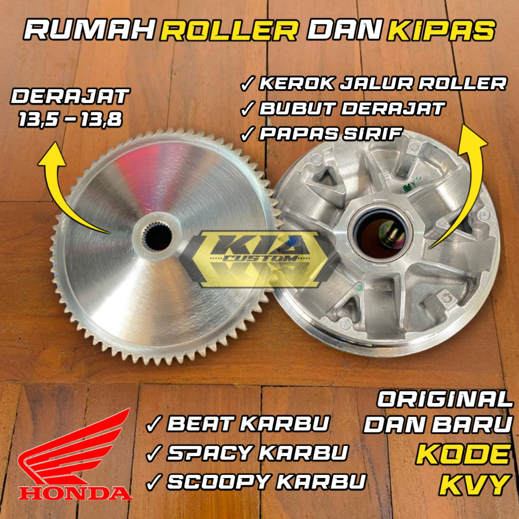 PULLEY SET BEAT KARBU SCOOPY KARBU CUSTOM RACING RUMAH ROLLER KIPAS PULLEY BEAT KARBU