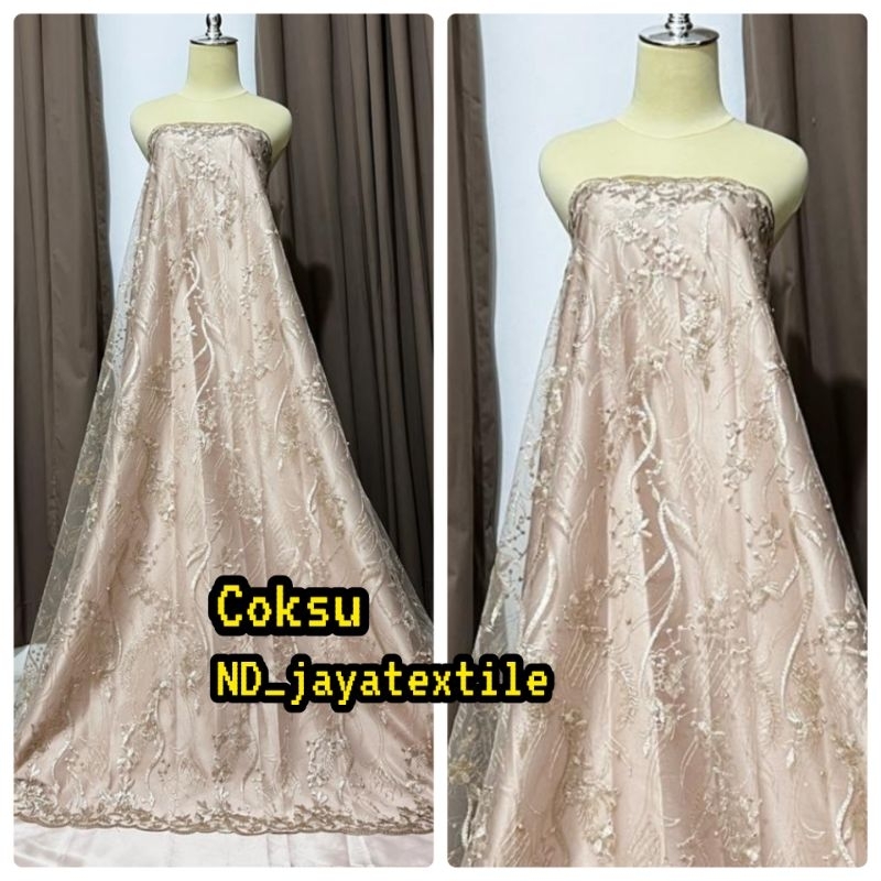 Kain Tile Akar Mutiara/Tile Akar Sorousky/Bahan Kebaya