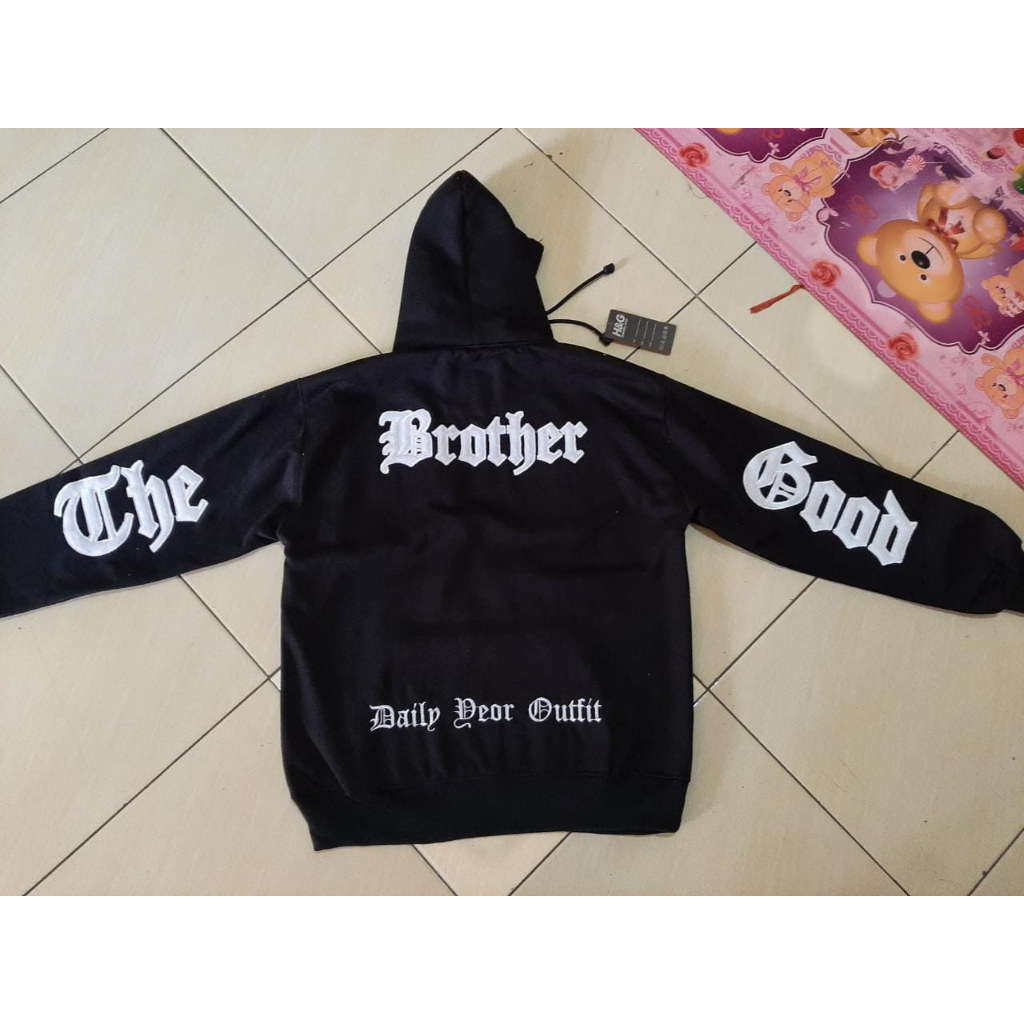 SWEATER HOODIE SHERPA THE BROTHERGOOD BORDIR // JAKET PRIA // HOODIE BORDIR // SWEATER DISTRO HITAM // SWEATER (UNISEX)HOODIE TERBARU 2023
