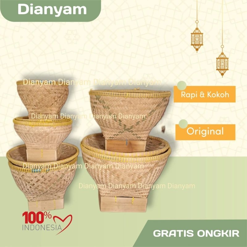 Bakul Nasi Bambu Kecil Sedang Besar Wakul Ceting Anyaman