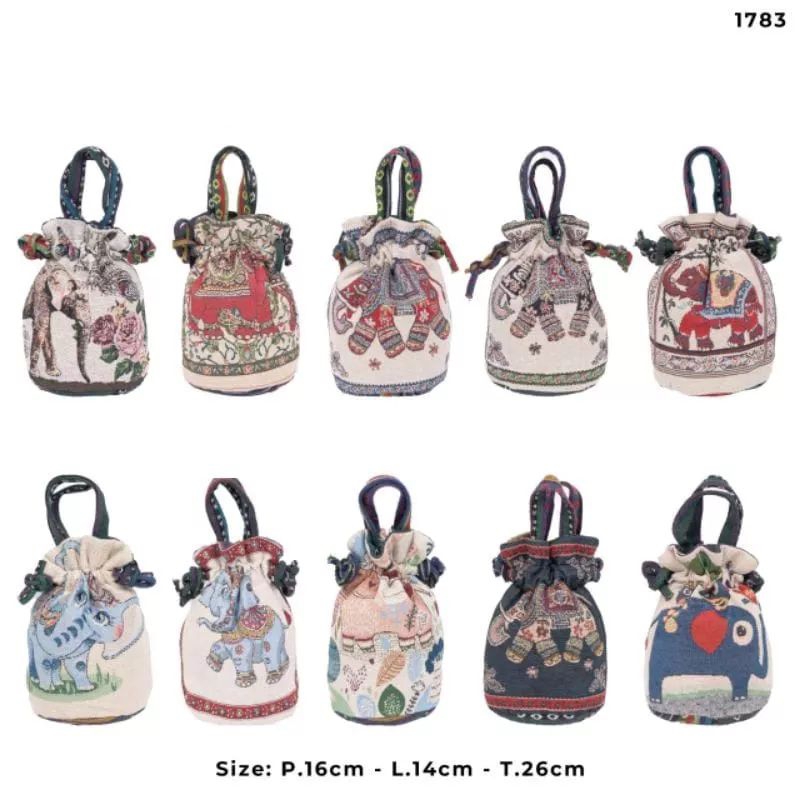 TAS SERUT THAILAND / TAS KANVAS ALA THAILAND /TAS GAJAH OWL/ TAS HAND BAG MINI