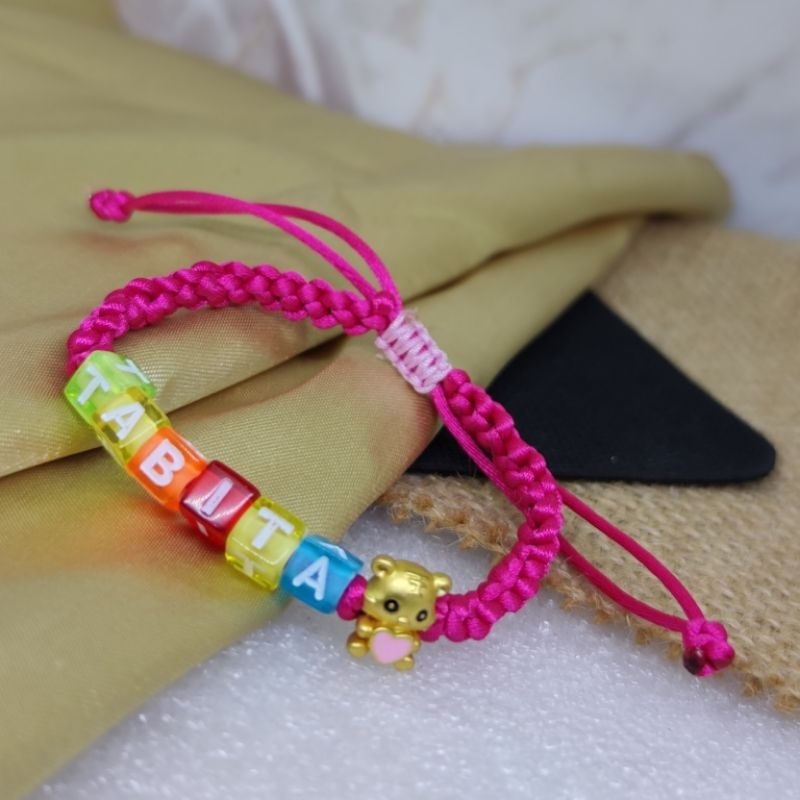 gelang anak nama tali anyam