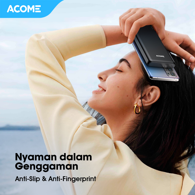 HOT DEALS ACOME POWERBANK PB 10000MAH 2.1A DUAL PORT MICRO & TYPE-C POWERBANK TRAVEL FRIENDLY