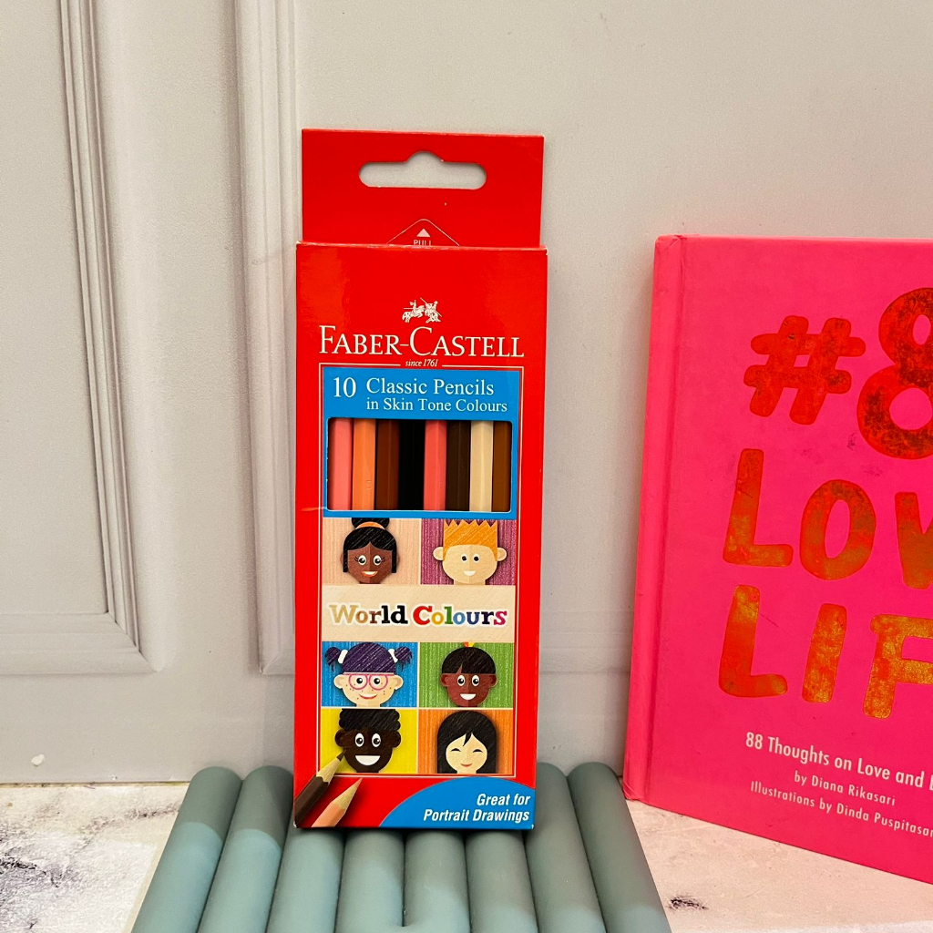 

Pensil Warna 10 Pcs - World Colours Faber Castell - water pencil colourful alat tulis menggambar mewarna asli original bermerk kayu