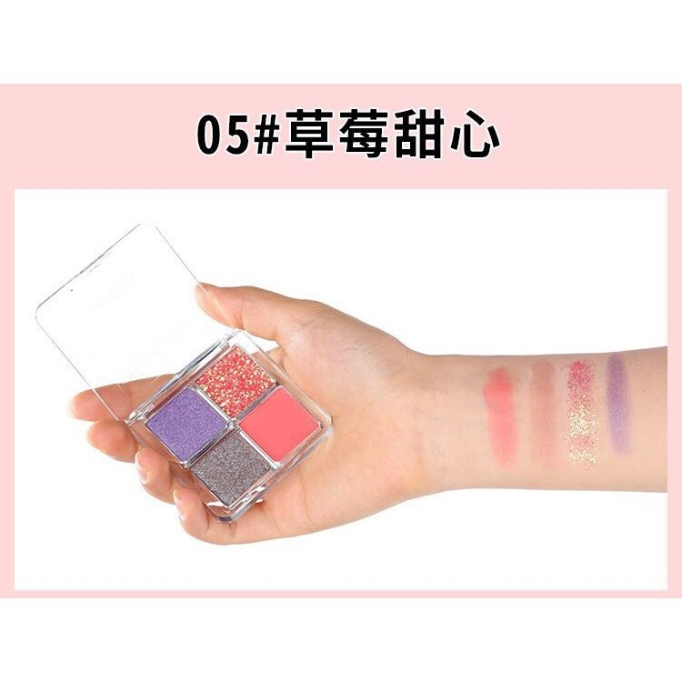 BISA COD - Lameila Eyeshadow 4 Warna (New) Kombinasi Glitter Tahan Lama 5086-05 SWEETHEART