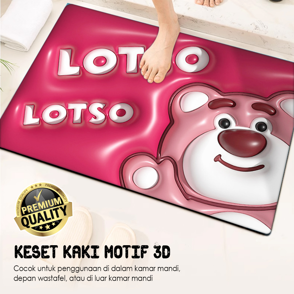 Keset Kaki Motif Karakter 3 Dimensi Ukuran 40cm x 60cm Bahan Diatomite Tebal Anti Slip Keser Ruang Tamu Terpopuler - D2A4