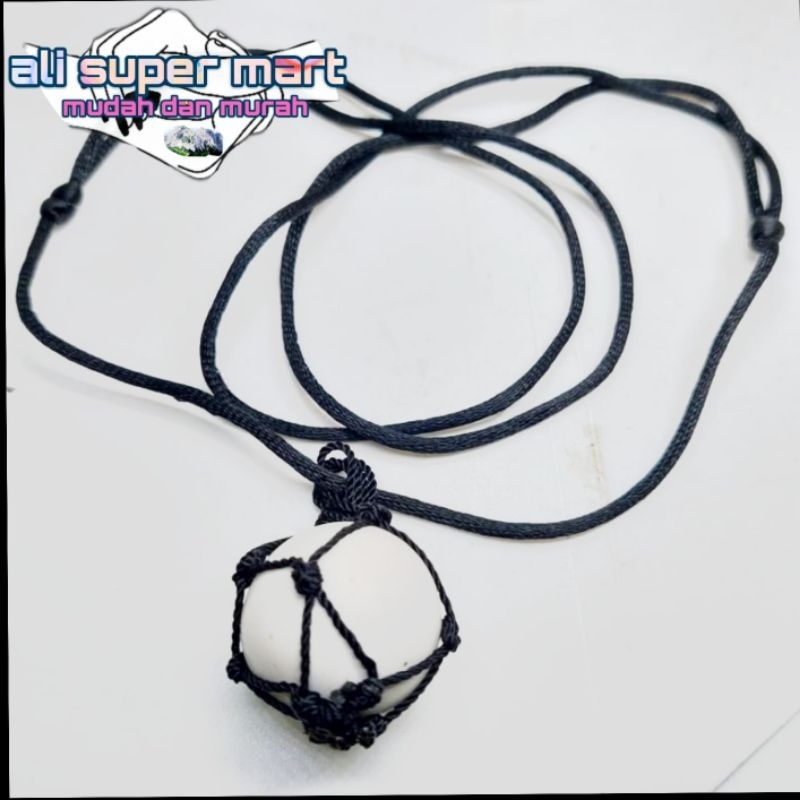 Kalung Batu tidar putih / liontin kentos kelapa