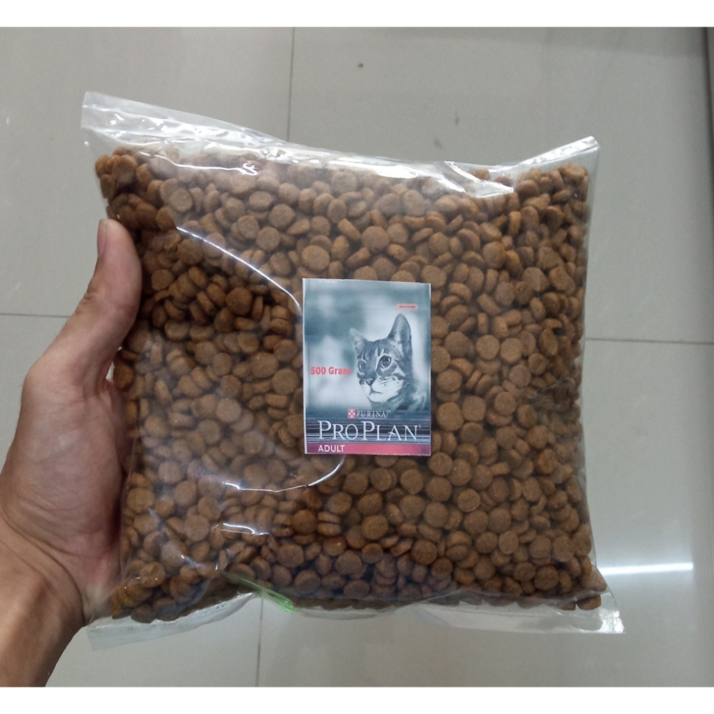 Makanan Kucing Kering Proplan Adult Salmon Repack 500 gram Cat Food