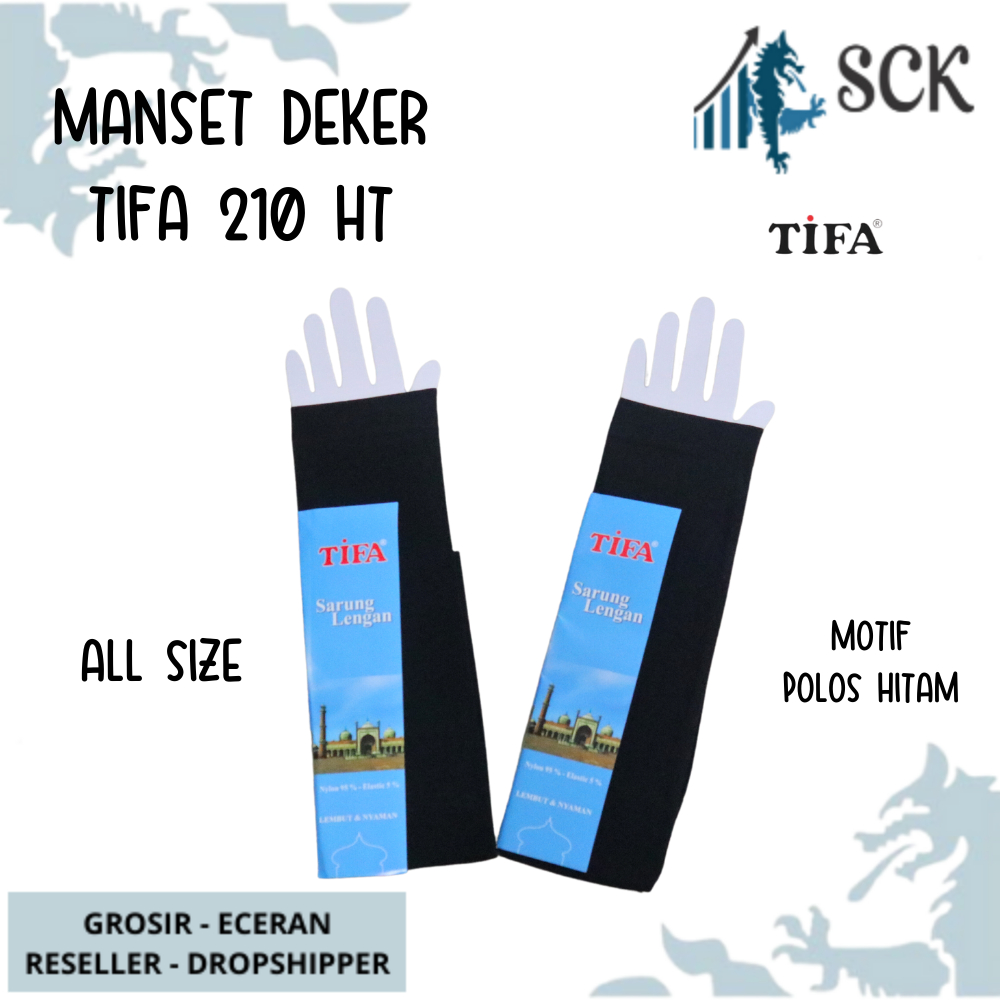 Deker TIFA 210 Polos / Manset Tangan Panjang Bahan NYLON / Sarung Tangan Muslim