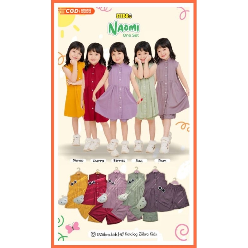 Naomi One Set by Ziibra Kids One Set Anak Rayon Twill Premium Polos One Set Anak Perempuan