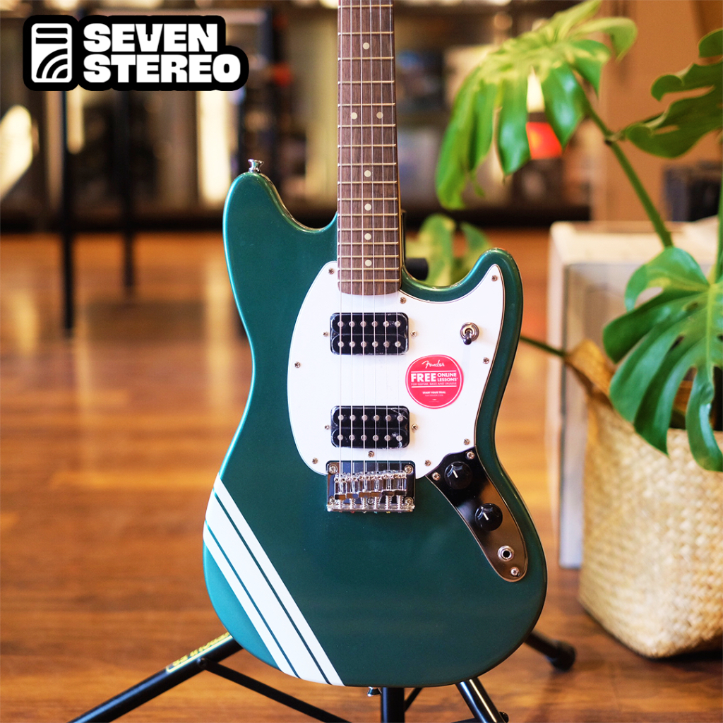 Squier FSR Bullet Competition HH Mustang Green w/ Olympic White Strip