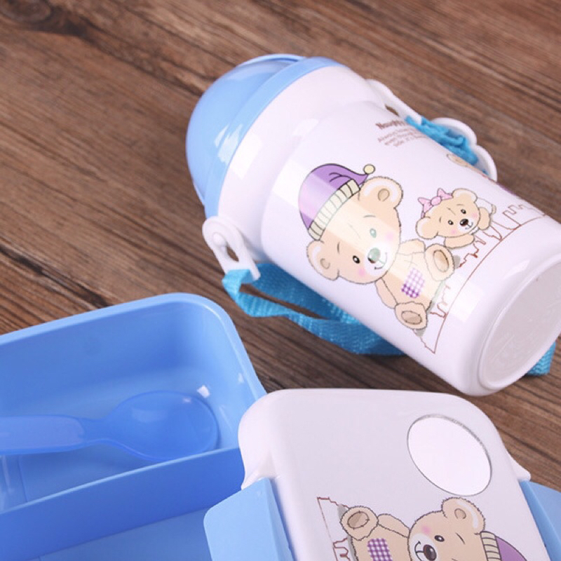 FREE BOTOL 1 Rantang Bear Bekal Makan Anak 2 IN 1