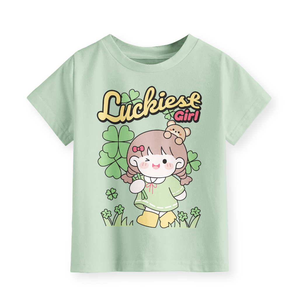 Kaos Anak Perempuan Terbaru Motif Luckiest Girl