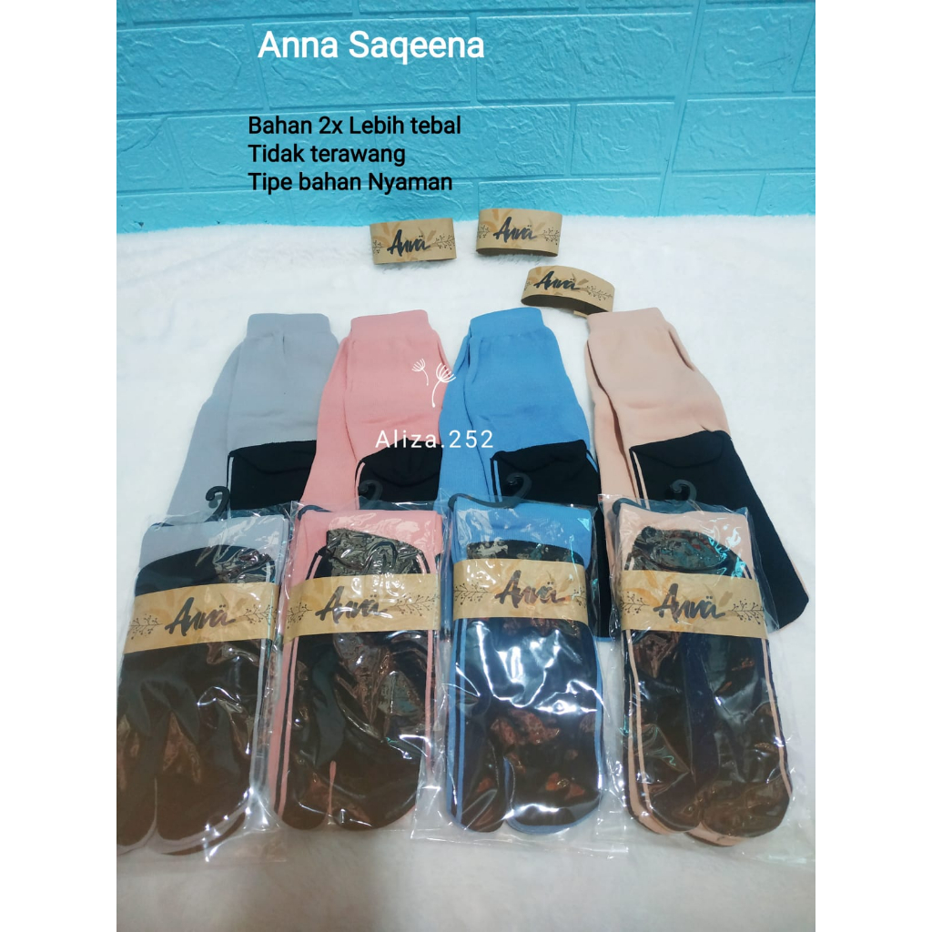 Kaos Kaki Tebal Anna Saqeena model Jempol Tapak Hitam Nyaman