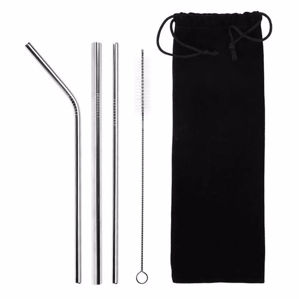 Sedotan Minuman 4in1 Stainless Straw Free Pouch