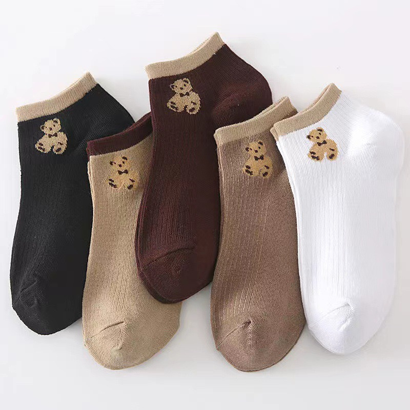 Kaos Kaki Ankle Unisex Kaos Kaki Pendek Semata Kaki Motif Boneka Beruang Dewasa Fashion Style Short Socks Satu7an KK24