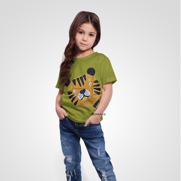 Pakaian anak laki laki Distro Grosir ecer kaos anak Cewek Motif TIGER IJOSAMPUR  three point rg kids