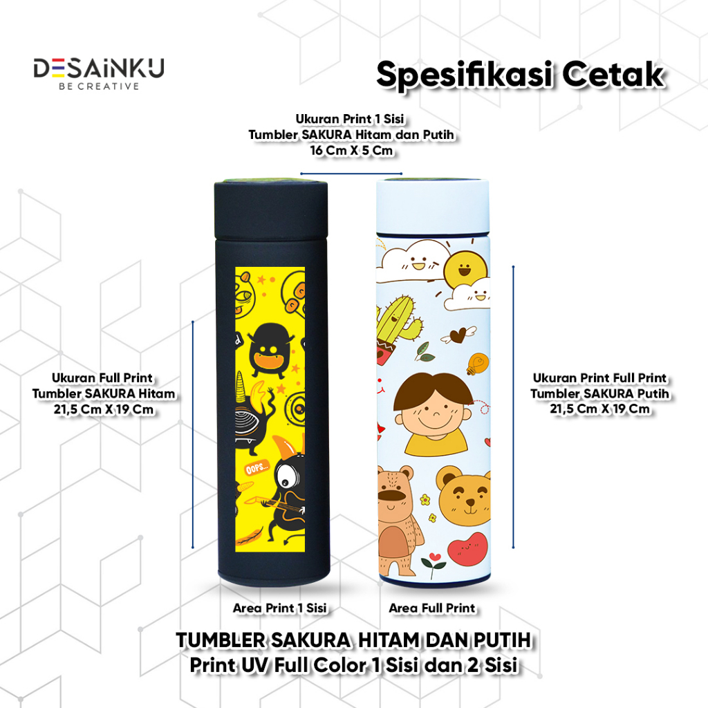 Custom Tumbler Sakura Termos Print UV -  Botol Minum Termurah Edisi Bunga / Flower Edition
