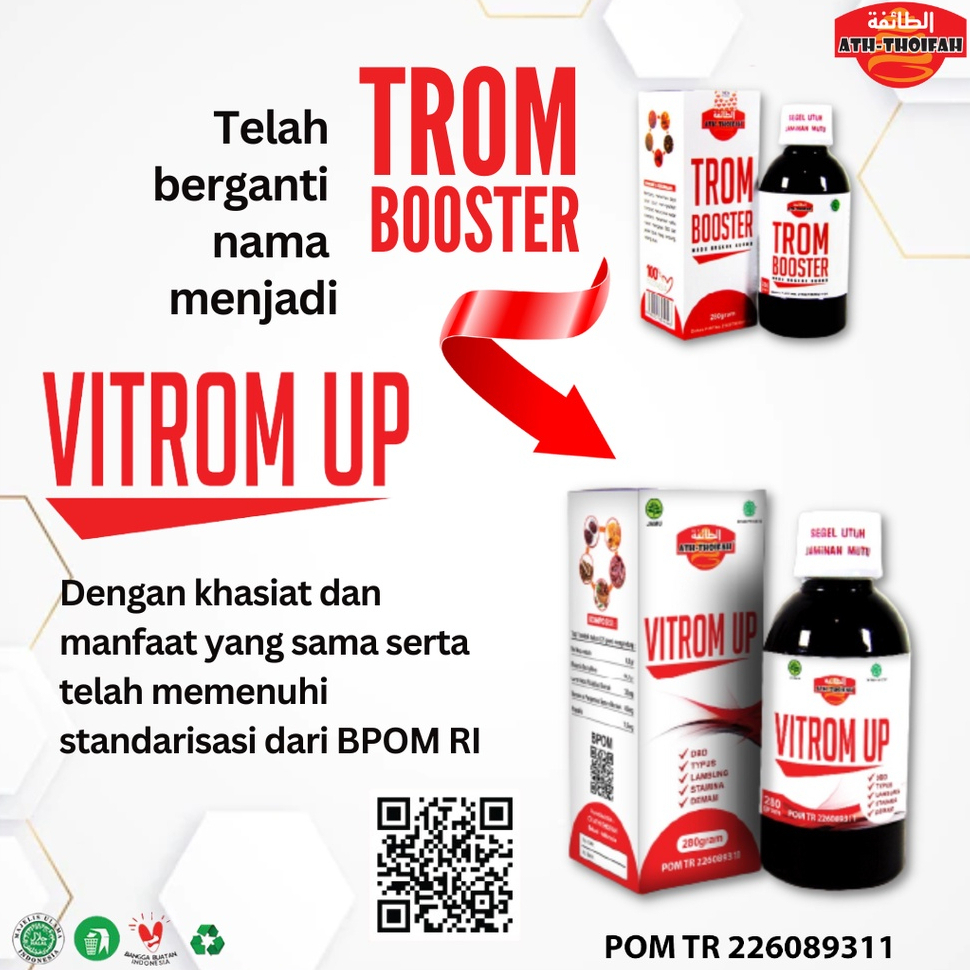 

Madu Vitrom Up Ath-Thoifah Trombooster Ath-Thoifah Kemasan Baru
