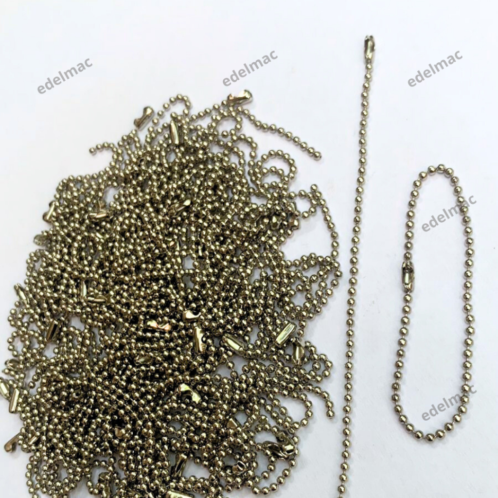 10pc Gantungan Rantai Biji Lada Merica Iron Wave Bead Chain Aksesoris Tas Baju Tag Packing