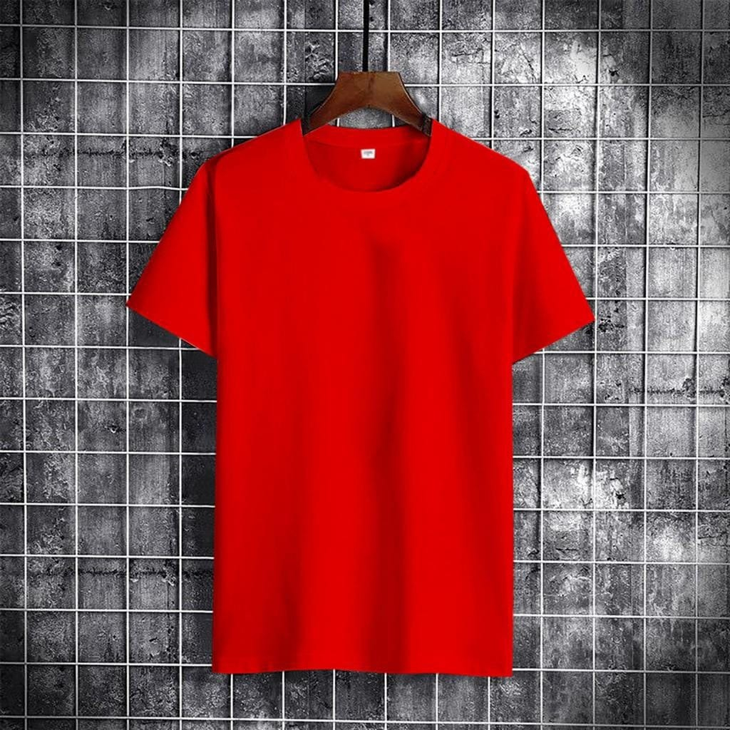 Baju Kaos Kasual Santai Polos Babyterry Lengan Pendek Pria