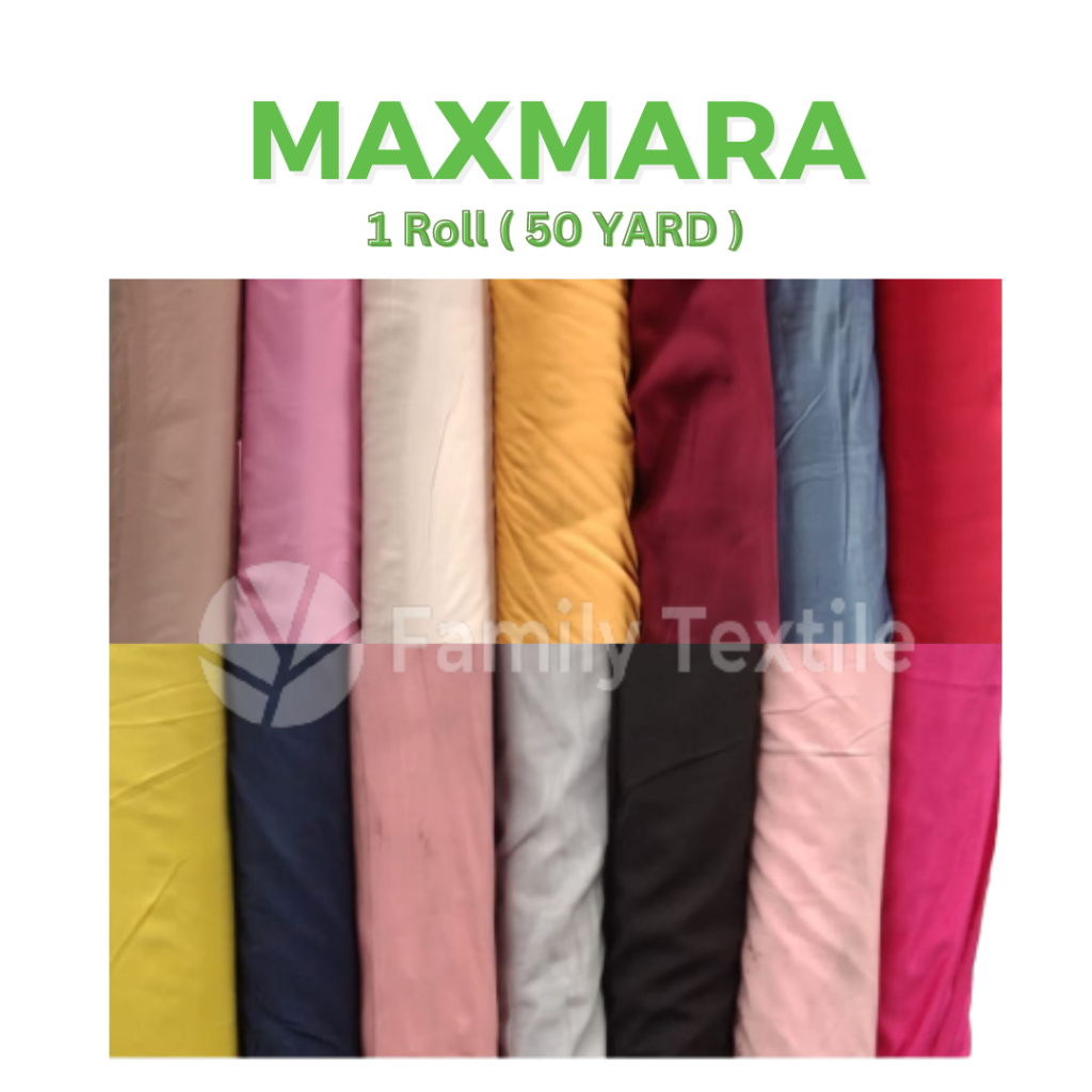 Bahan Kain Satin Maxmarra 1 Roll  - Saten Velvet Polos bridesmaid Meteran Super Premium