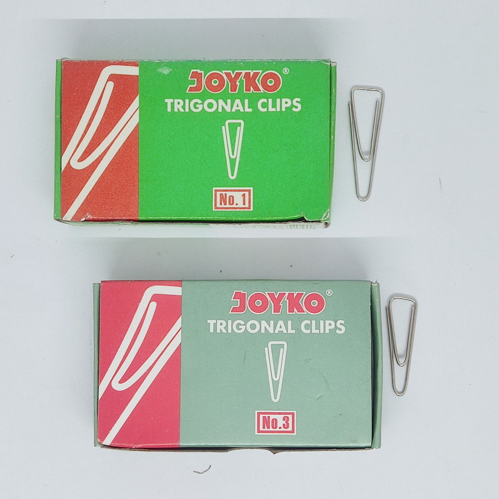 

EX SISA GUDANG Paper Clips Joyko Trigonal No.1 dan No 3 penjepit kertas