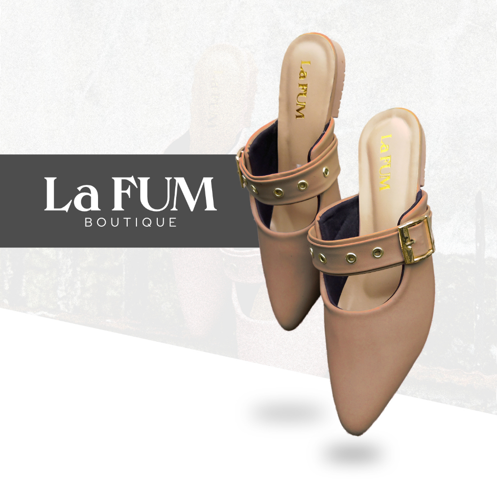 SENDAL FLAT MULES WANITA - ALESYAA SHOES CASUAL NEW ARRIVAL La FUM