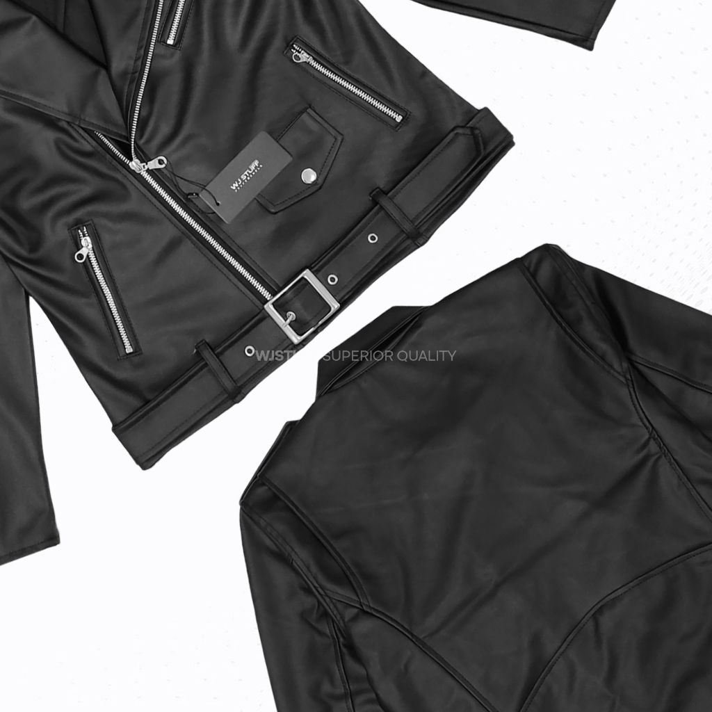 WJ Stuff - Jaket Kulit Pria Punk Rock N Roll Slim Fit