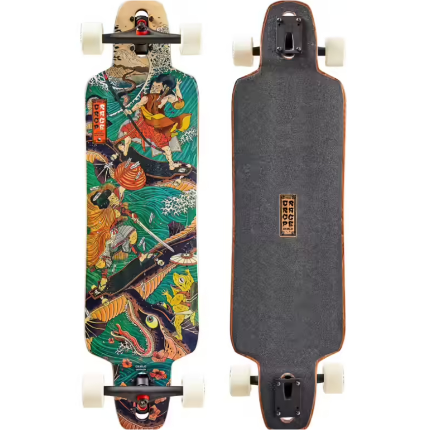 OXELO FREE 520 Longboard Dengan Roda 70mm Dan kekerasan 76A