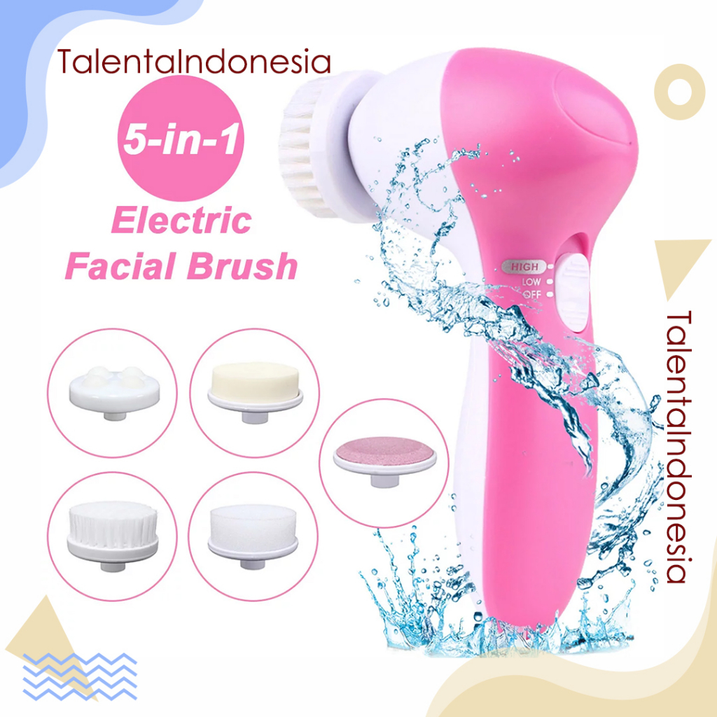 PEMBERSIH MUKA FACIAL CARE 5 IN 1 ALAT PIJAT SIKAT WAJAH ELEKTRIK