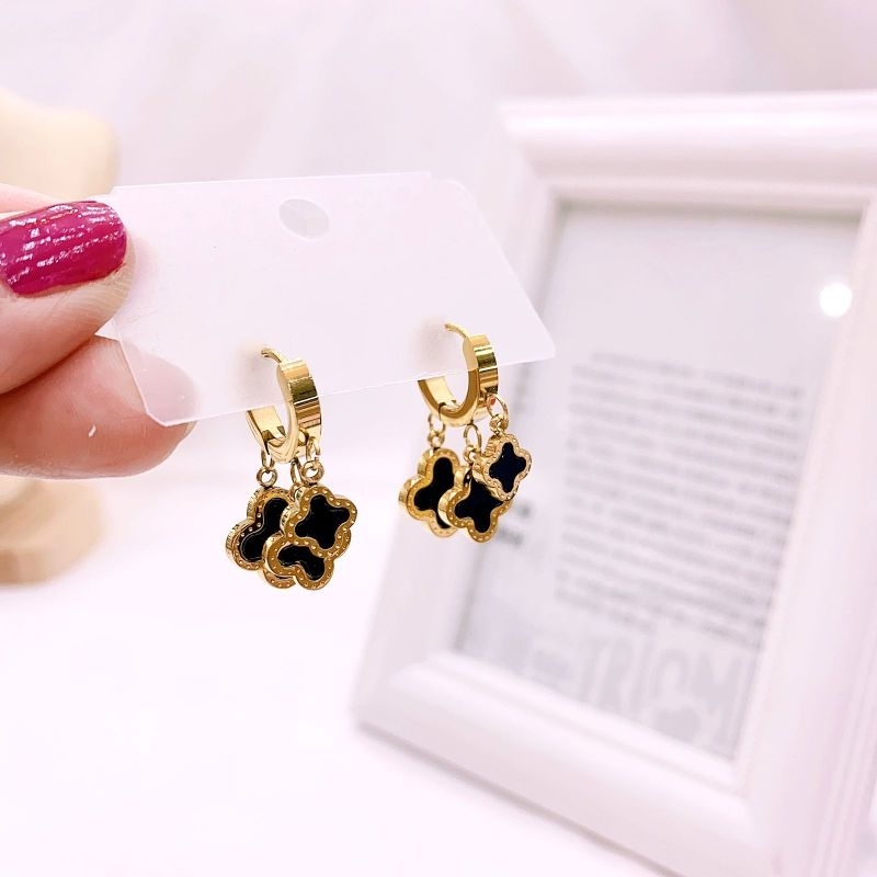 Anting Titanium asli  Premium Quality Silver kilau mirip emas asli earring Stainless Steel anti karat anti alergi Ta-36