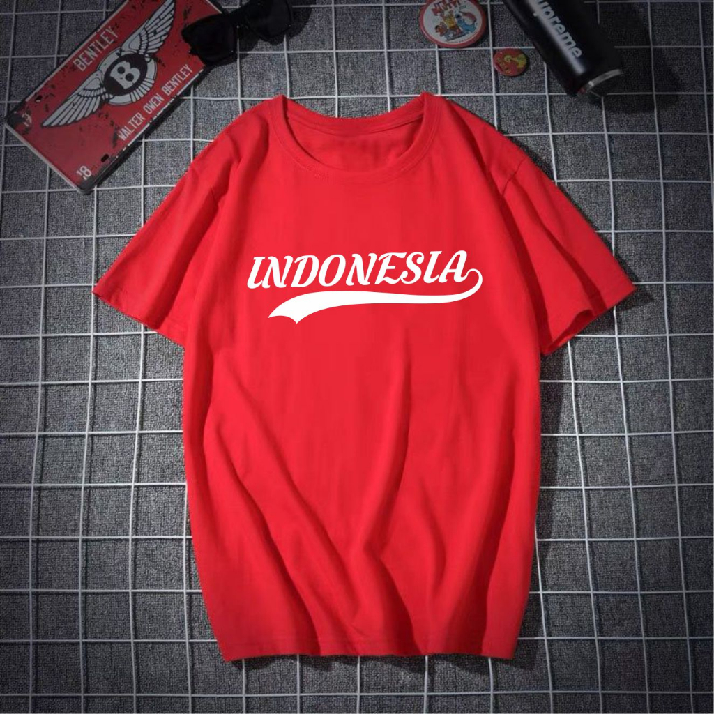 Kaos katun combed 30s tshirt 17Agustus indonesia unisex cewek cowok size S-XXL