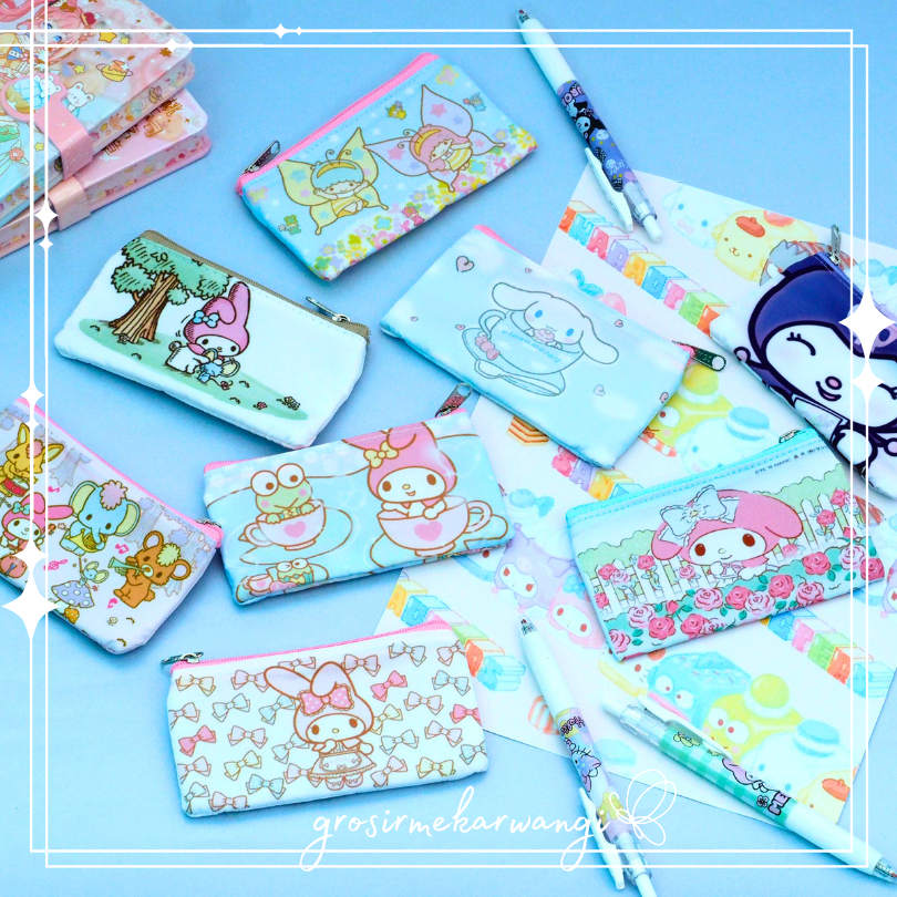 Dompet Koin Lucu Karakter Sanrio Edition Tahan Air Tempat Kartu Wanita Bukan Import