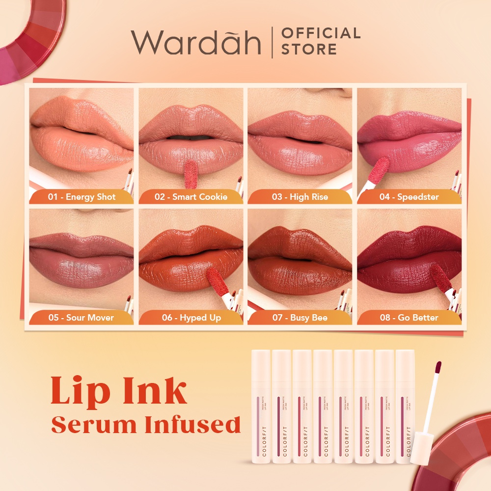 Wardah Colorfit Lip Ink Serum Infused - Lip Cream Hasil Glossy | Ready Stock