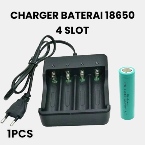 Charger Desktop Baterai 18650 Casan Batre Powerbank Vape Senter 4 Slot Desktop Alat Battery Lithium Isi Ulang Batrei LED Cash Cas SWAT POLICE 14500 CR123 Empat