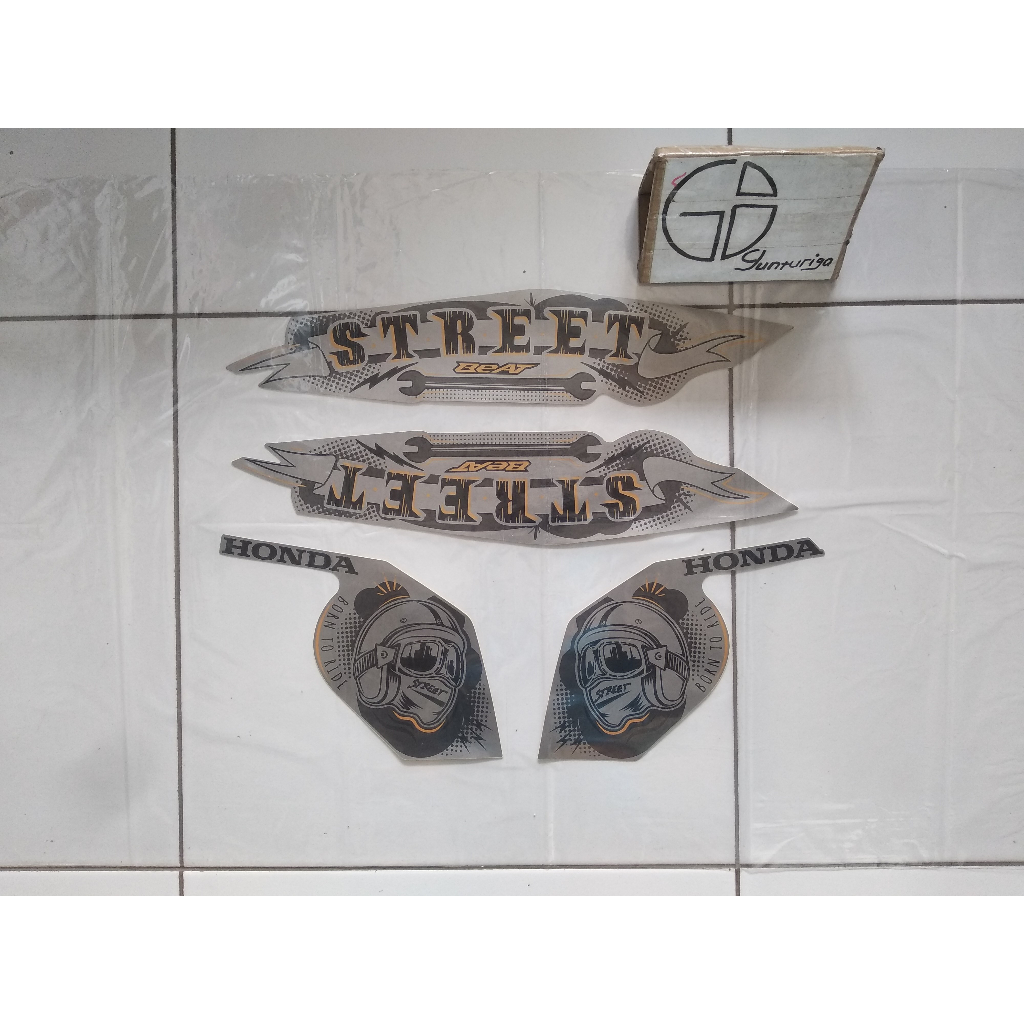 Striping Sticker Lis Honda Beat Street  2022 2023 Silver Original